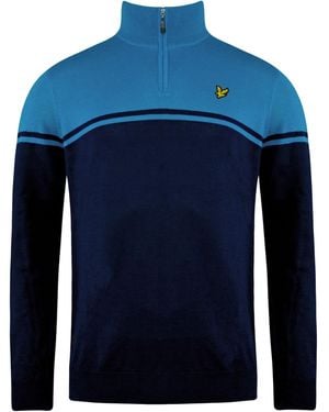 Lyle & Scott Croft Golf Jumper Wool - Blue
