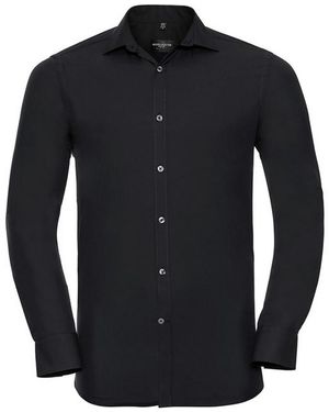 Russell Collection Ultimate Stretch Long-Sleeved Shirt - Black
