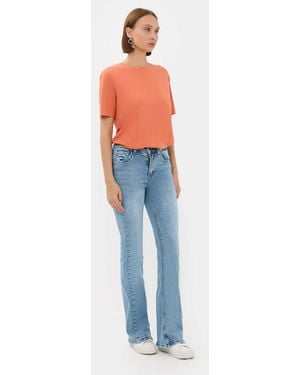 Hiccup Basic Round Neck Short Sleeve T-Shirt - Blue