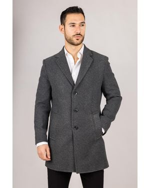 TruClothing Jas Met Reverskraag En Wolmix, Grijs