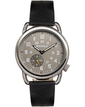 Breed Regulator Leather-Band Watch W/Second Sub-Dial - Metallic