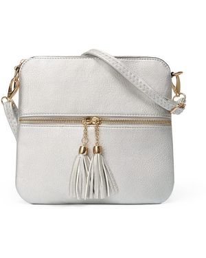 Woodland Leathers Crossbody Bag - Grey