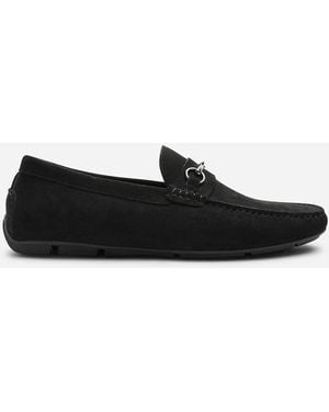 Where's That From Hudson Suede Slip On Buckle Loafer - Black
