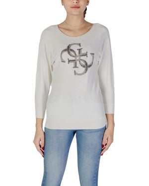 Guess Embellished Logo Jumper - White