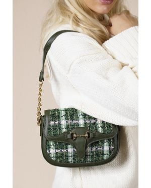 SVNX Knit Check Shoulder Bag - Green