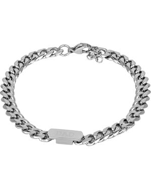 The Jewellery Stockroom Stainless Steel Dad Curb Bracelet - Metallic