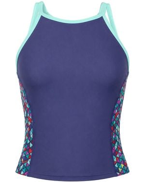 Speedo Astro Pop Racerback Tankini Swimsuit Nylon - Blue