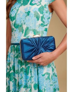 Oasis Beaut Satin Twist Clutch Bag - Blue