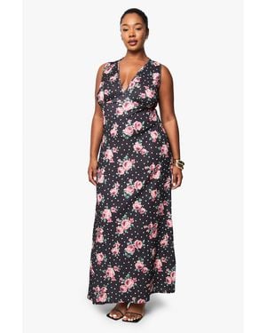 Boohoo Plus Printed Treebark Fit And Flare Midaxi Dress - White