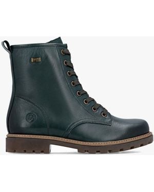 Remonte Leather Ankle Zip Boots - Green