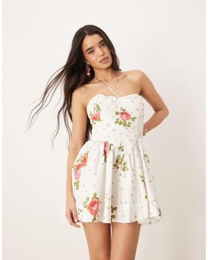For Love & Lemons Rosebud Corset Mini Dress - Natural