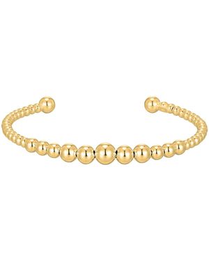 SEOL + GOLD 18Ct Plated Bead Torque Bangle - Metallic
