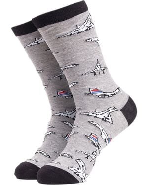 Soctopus Vehicle Pattern Novelty Cotton Socks - Grey