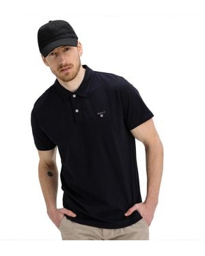GANT Short Sleeve Cotton Polo Shirt - Black