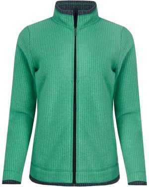 Weird Fish Ladies Ariana Grid Eco Friendly Full Zip Fleece Jacket (Grass) - Green