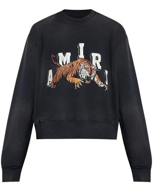 Amiri Vintage Tiger Sweatshirt Cotton - Blue