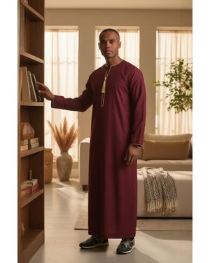 Thobez Ramadan Moroccan Thobe Robe Emirati Eid Jubba Lfs-Tt-003 - Brown