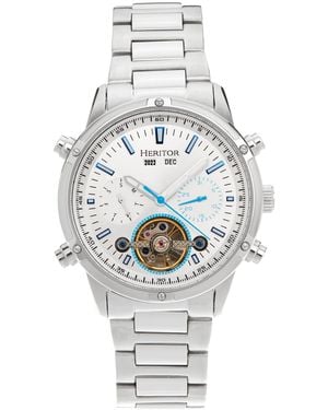 Heritor Wilhelm Semi-Skeleton Bracelet Watch W/Day/Date - Metallic