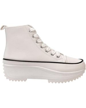 Firetrap Ladies Platform High Top Trainers - White