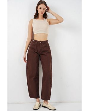 Bigdart High Waist Wide Leg Jeans - Brown