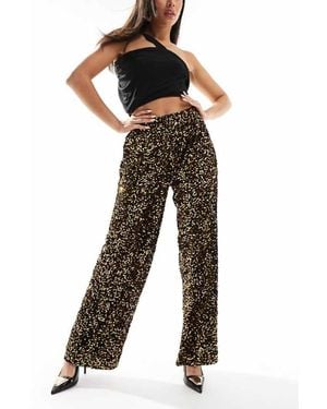 ASOS Velvet Sequin Pull On Trouser - Black