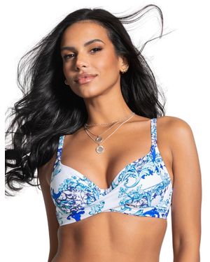 Pour Moi Amalfi Twist Front Bikini Top - Blue