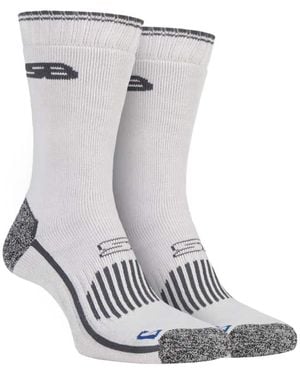 Storm Bloc 2 Pairs Heavy Duty Reinforced Breathable Cotton Work Socks For Boots - White