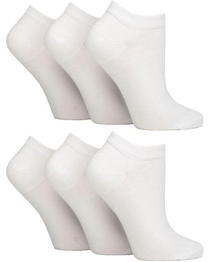 Gentle Grip 6 Pack Diabetic Trainer Socks For - White