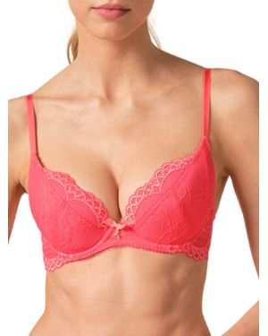 Gossard Superboost Lace Padded Plunge Bra - Pink