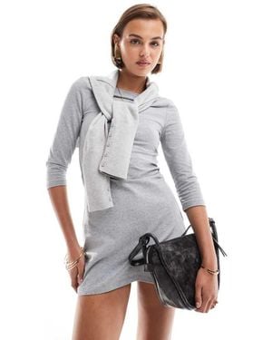 Cotton On Bella Three Quarter Length Sleeve Mini Dress - Grey