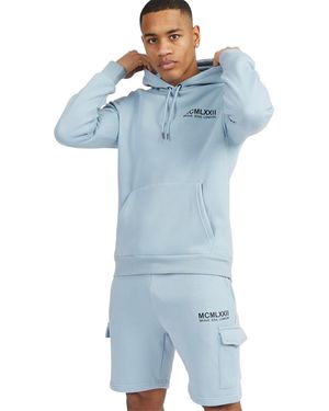 Brave Soul Light Hoodie & Cargo Short Co-Ord Set - Blue
