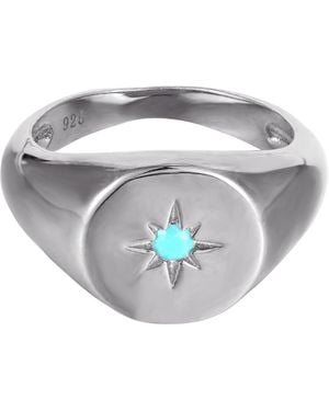 SEOL + GOLD Sterling Round Signet Ring - Metallic