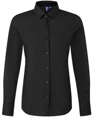 PREMIER Ladies Recyclight Poplin Long-Sleeved Shirt - Black