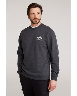 Mountain Warehouse 'Adventure' Graphic Sweatshirt Casual Comfortable Pullover Top Cotton - Grey