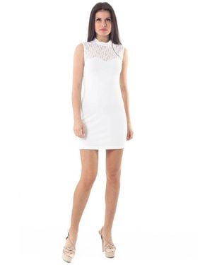 Conquista Lace Detail Stretch Mini Dress - White