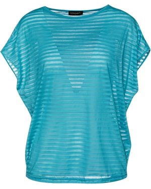 Conquista Semi Sheer Top - Blue