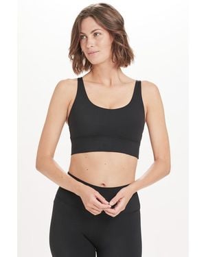 Sosandar Gabrielle Seam Detail Cross Back Sports Bra Nylon - Black