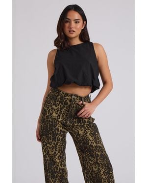 Urban Bliss Open Back Bubble Top - Black