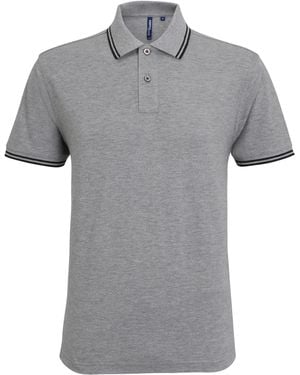 Asquith & Fox Classic Fit Tipped Polo Shirt (Heather/ - Grey