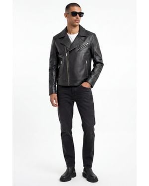 Weston Jude Leather Biker Jacket - Black
