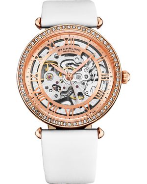 Stuhrling Luxe Automatic 4022 38Mm Skeleton - White