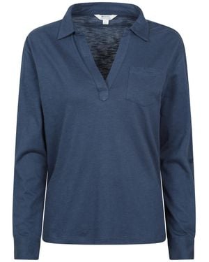Mountain Warehouse Ladies Brae Relaxed Fit Polo Shirt - Blue
