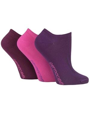 Permacool Breathable Anti Sweat Trainer Quarter Socks For Hot Weather - Purple