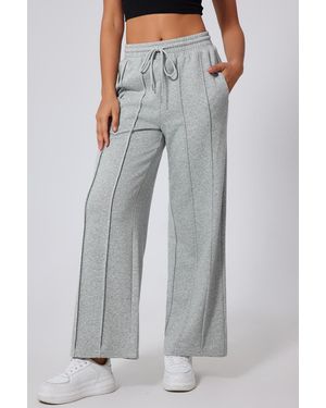 Everyday the Label Wide Leg Trousers With Centre Seams - Grey