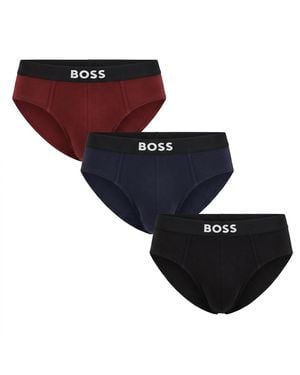 BOSS Pack Of 3 Elastic Cotton Briefs 50546561 - Blue