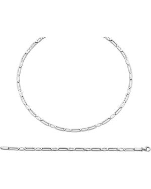 Orphelia 925 Sterling Set: Chain + Bracelet - White