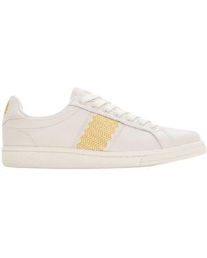 Fred Perry B721 Leather Tape Detail Ecru Trainers - White