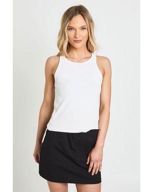 Boohoo Petite Basic Jersey Skort - White