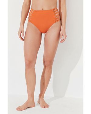 Penti High-Waist Cut-Out Hipster Bikini Bottoms - Orange
