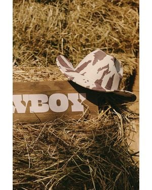 Boohoo Cow Print Cowboy Hat - Metallic